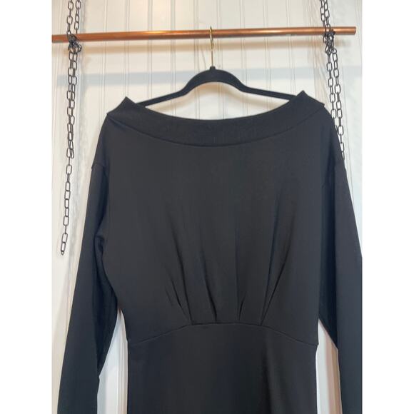 Strut & Bolt Mini Pencil Dress Womens Size S Black Off the Shoulder Long Sleeve - Picture 2 of 7